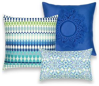 Modern Oval Ocean Lumbar Indoor/Outdoor Performance Pillow, 12"x20"