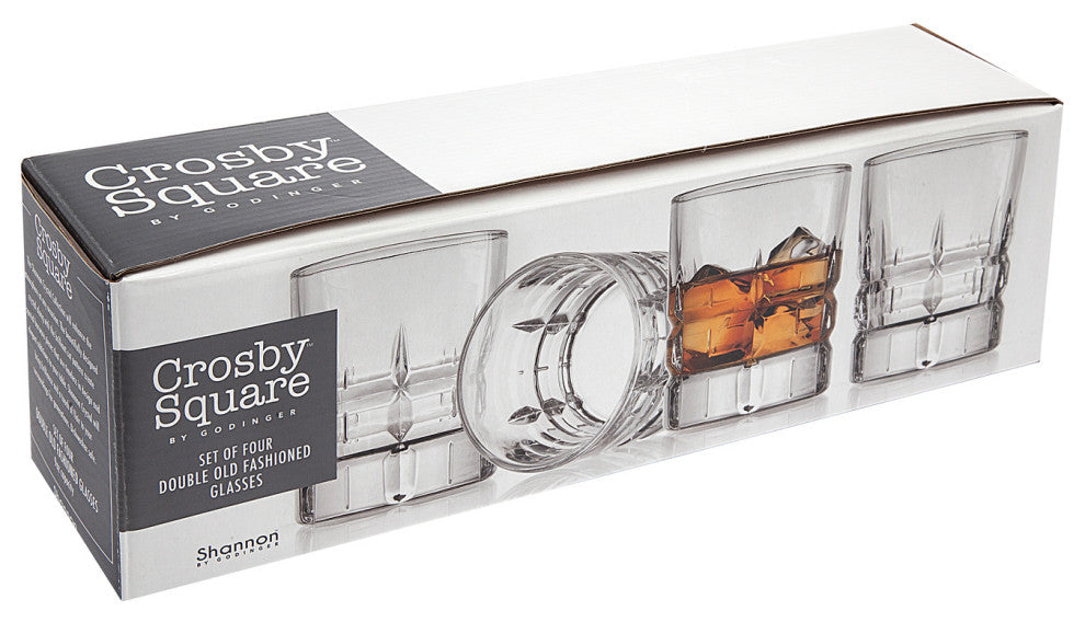 Crosby Square Double Old Fashion Set of 4 9oz