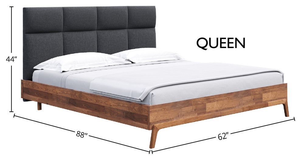 Remix Solid Wood Queen Bed With Headboard