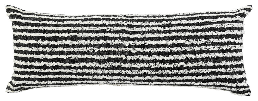Black Wispy Ways Throw Pillow, 14"x36"