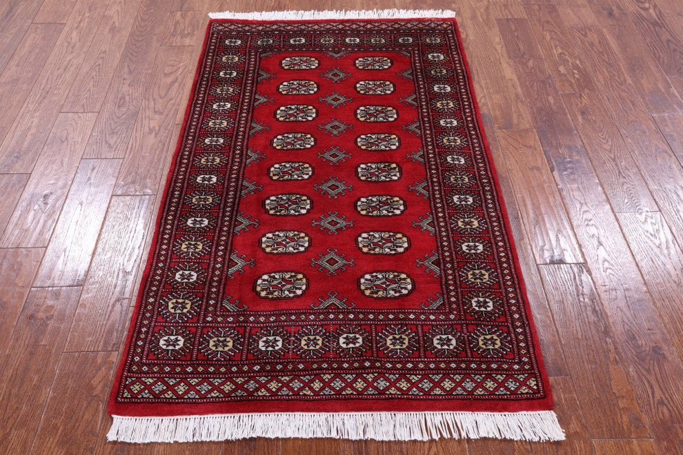 Signed Silky Bokhara Hand Knotted Wool Rug 3' 2" X 5' 2" - Q13761