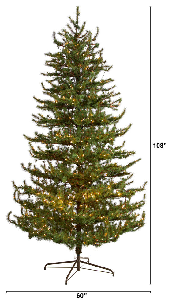 T3352 9 Vancouver Mountain Pine Artificial Christmas Tree With 750 Clear Lights