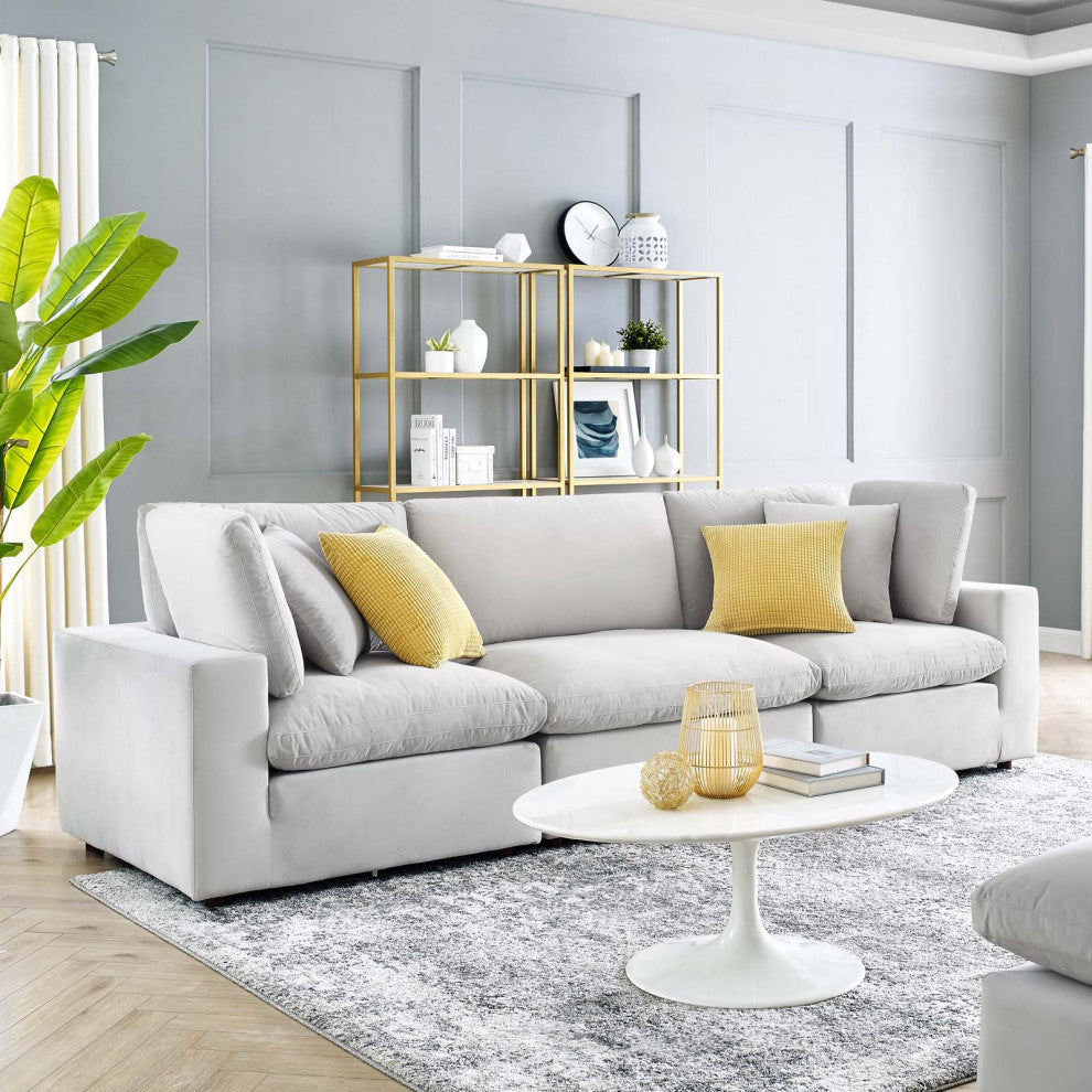 Sofa, Velvet, Gray, Modern, Living Lounge Room Hotel Lobby Hospitality