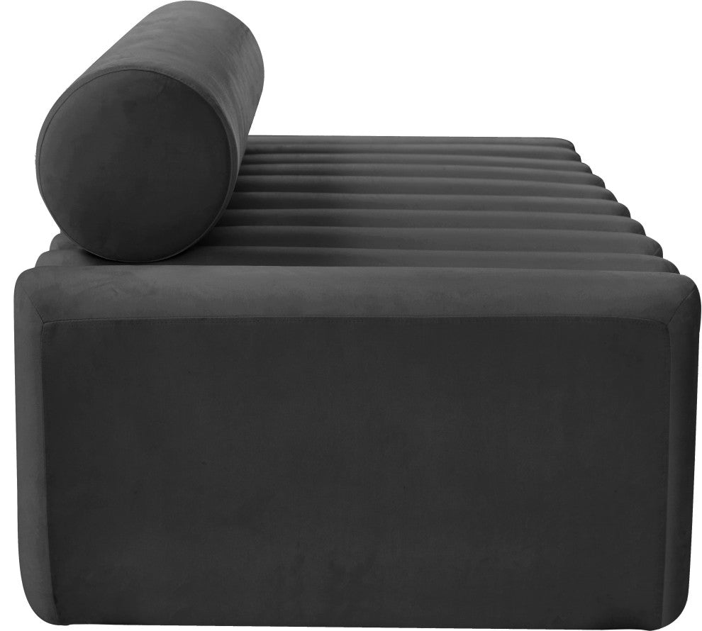 Melody Velvet Upholstered Chair, Gray, Sofa