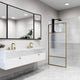 VIGO Essex 34" W x 74" H Framed Fixed Shower Screen with Fluted Glass, Matte Brushed Gold