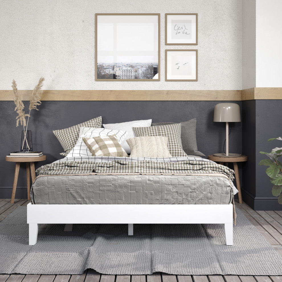 Nix Queen Platform Bed, White
