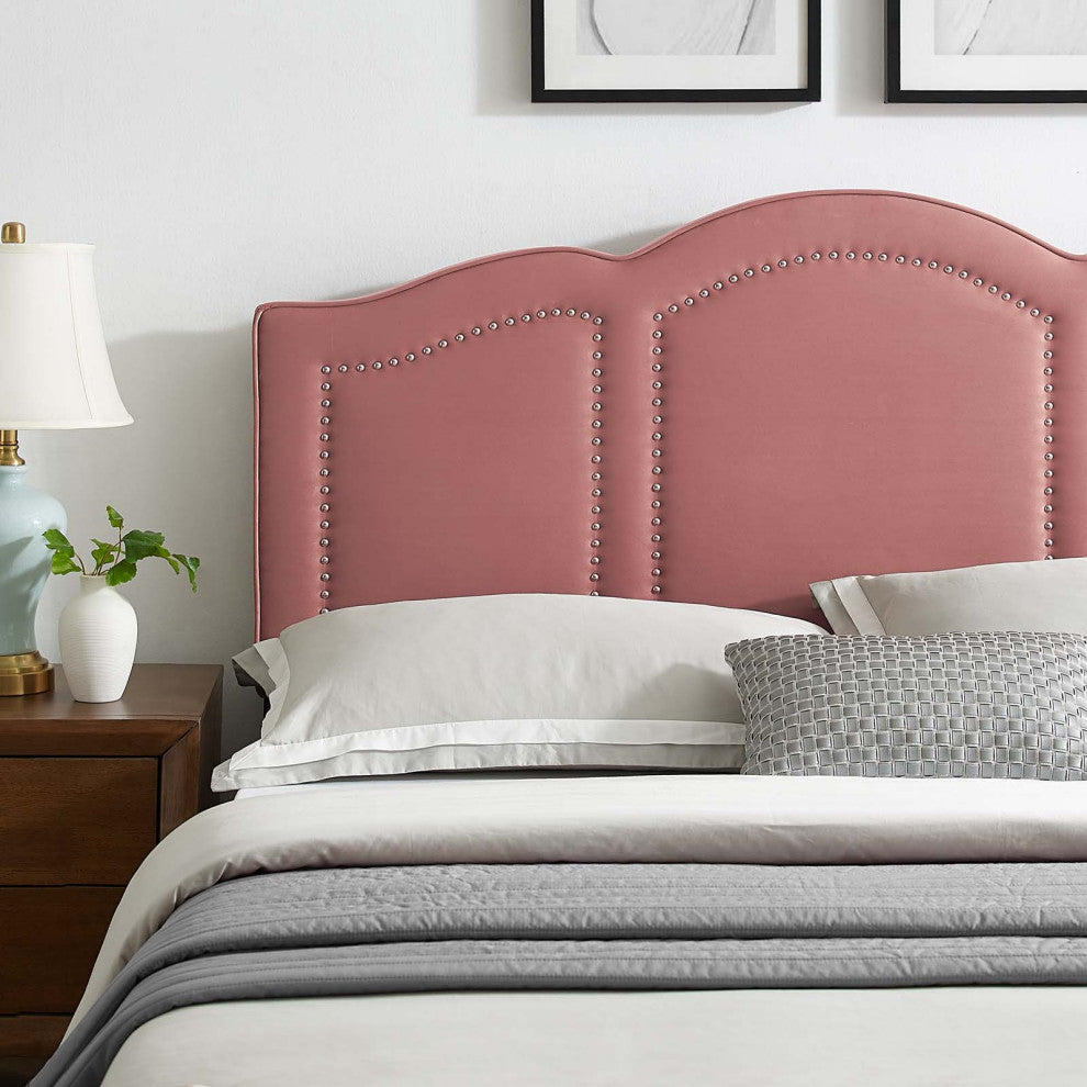 Headboard, King Size, Velvet, Pink, Modern Contemporary, Bedroom Master Suite