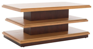 Safavieh Suette 2 Shelf Coffee Table, Natural/Walnut