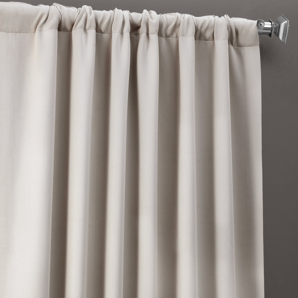 Room Darkening Curtain Panel Pair, Alabaster Beige, 50"x84"