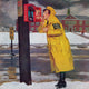 "Crossing Guard Fixing Her Makeup" Painting Print on Canvas by Richard Sargent