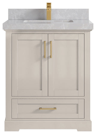 Boston 30" Single Sink Bath Vanity in Fine Grain 2" Pearl Gray