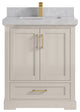 Boston 30" Single Sink Bath Vanity in Fine Grain 2" Pearl Gray