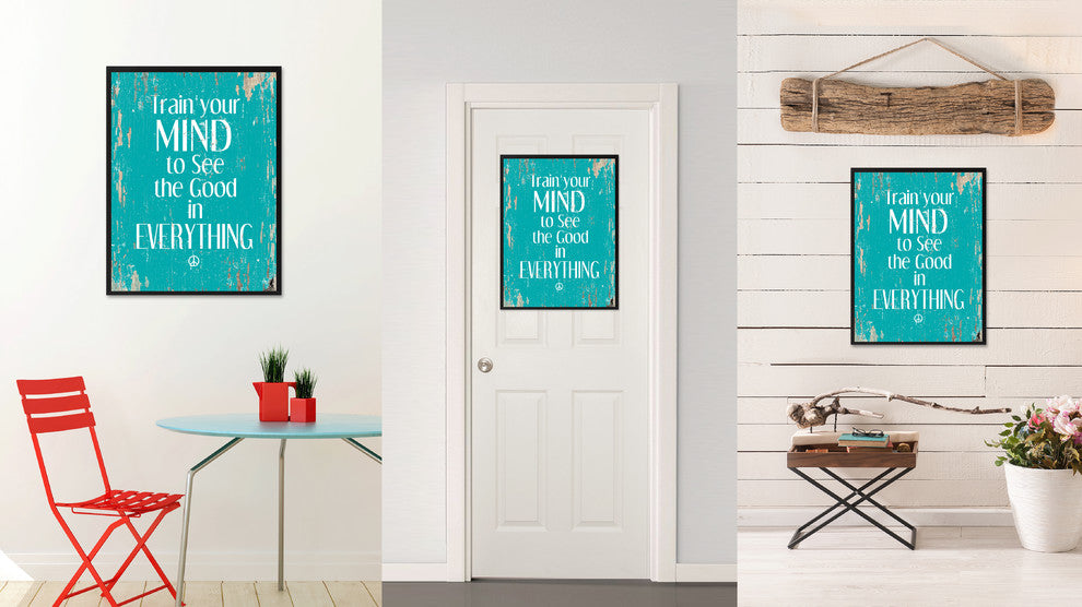 Train Your Mind  Inspirational, Canvas, Picture Frame, 28"X37"
