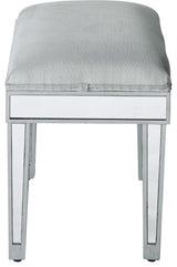 Dressing Stool 18" Wx 14" D X 18" H, Antique Silver Paint