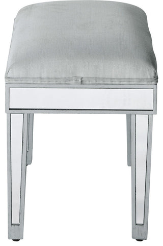 Dressing Stool 18" Wx 14" D X 18" H, Antique Silver Paint