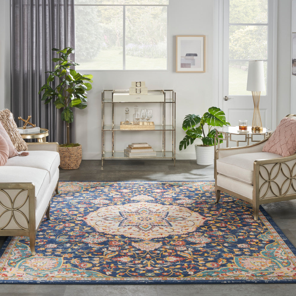 Nourison Passion 8' x 10' Navy Multicolor Transitional Indoor Area Rug