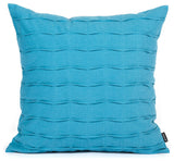 Aqua Blue Hand Crafted Pintuck Accent Throw Pillow Cover