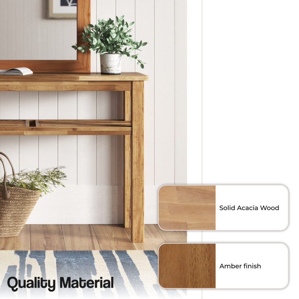 Tiburon KD Console Table with Shelf, Amber