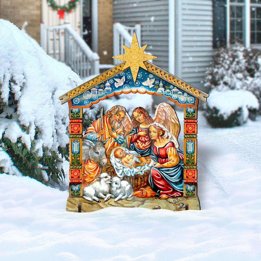Outdoor Nativity 44 Inch Free Standing