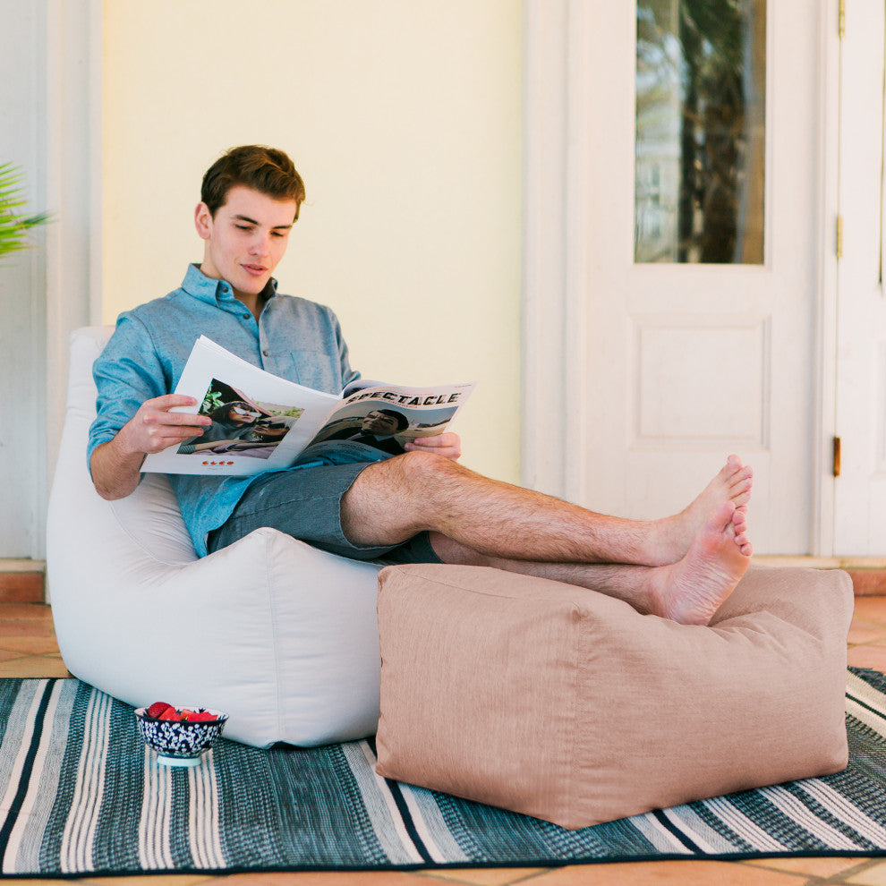 Sunbrella Patio Bean Bag Ottoman, Petal