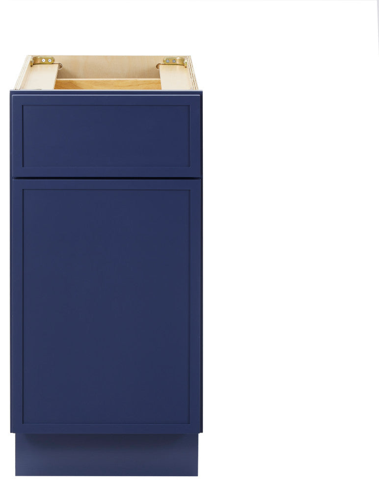 Vanity Art Birch Plywood Single Base Storage Cabinet, Blue, 15"