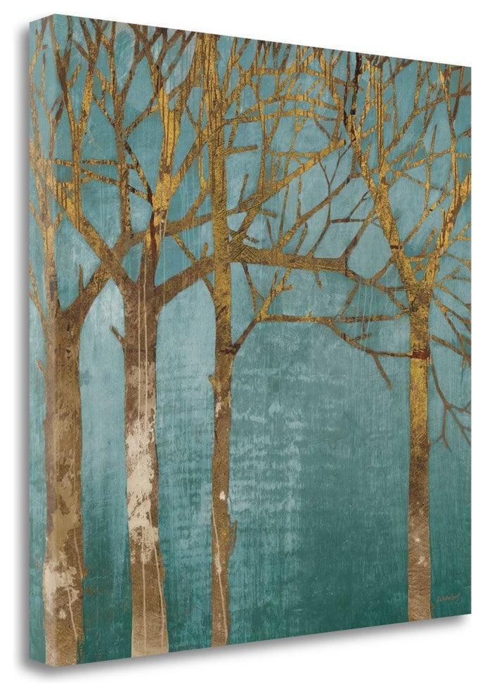 "Golden Day Turquoise" By Kathrine Lovell, Giclee Print on Gallery Wrap Canvas