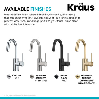 Oletto 1-Hole Kitchen Bar Faucet, Spot Free Bronze
