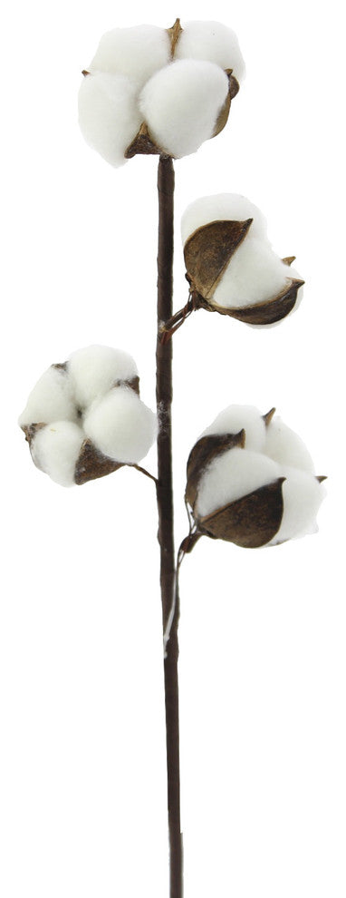 15"H Faux Cotton Spray, Set of 6