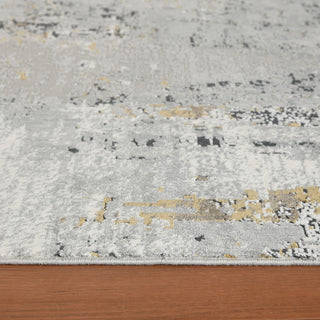 Haleena Wright Gray/Gold Polyester Blend Area Rug, 10'3"x14'