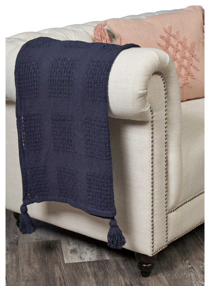 Charming Light Blue Throw Blanket, Indigo
