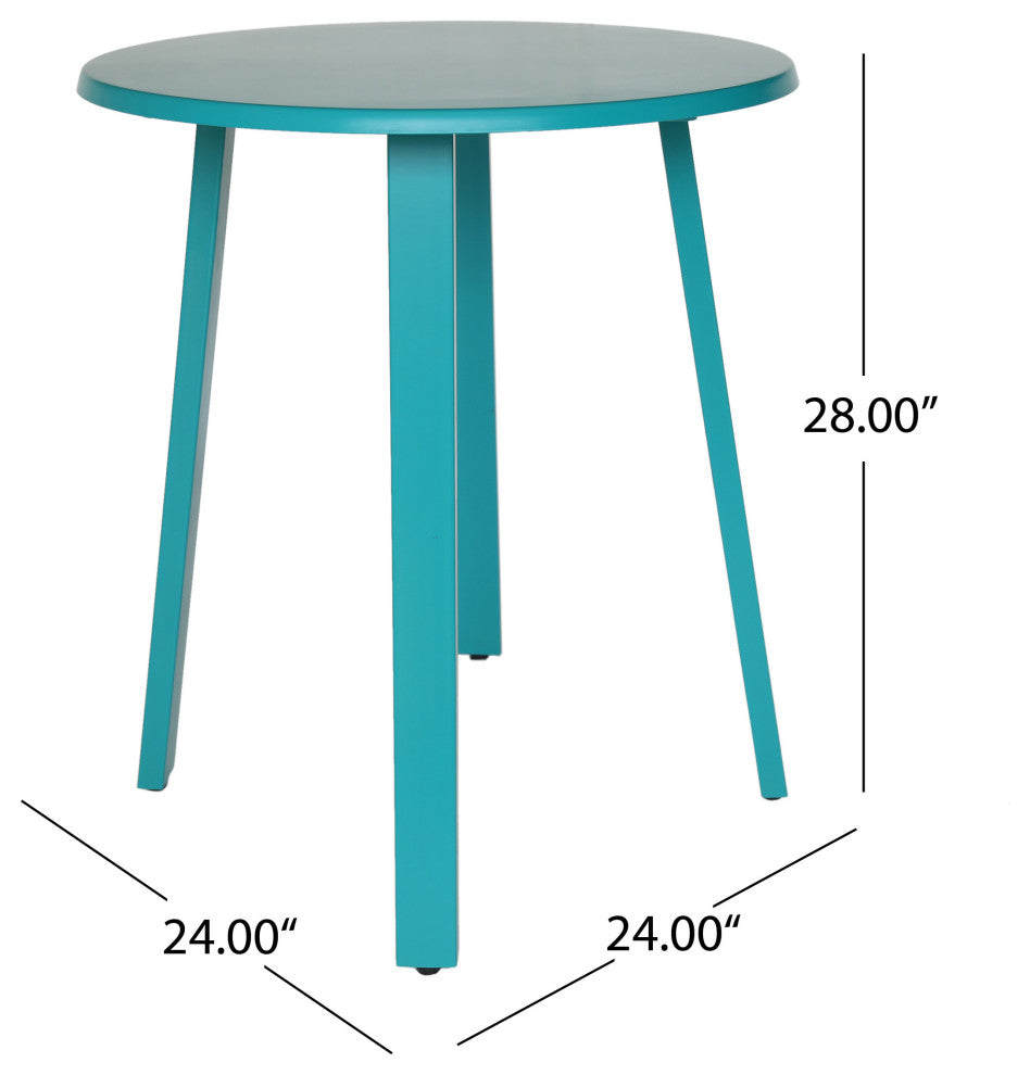 GDF Studio Kelly Outdoor Bistro Set, Matte Teal