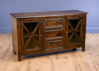 Two Door, Three Drawer Buffet, Pecan Finish