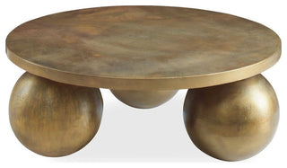Uttermost 26000 Triplet 38" Diameter Aluminum Table - Oxidized Antique Brass