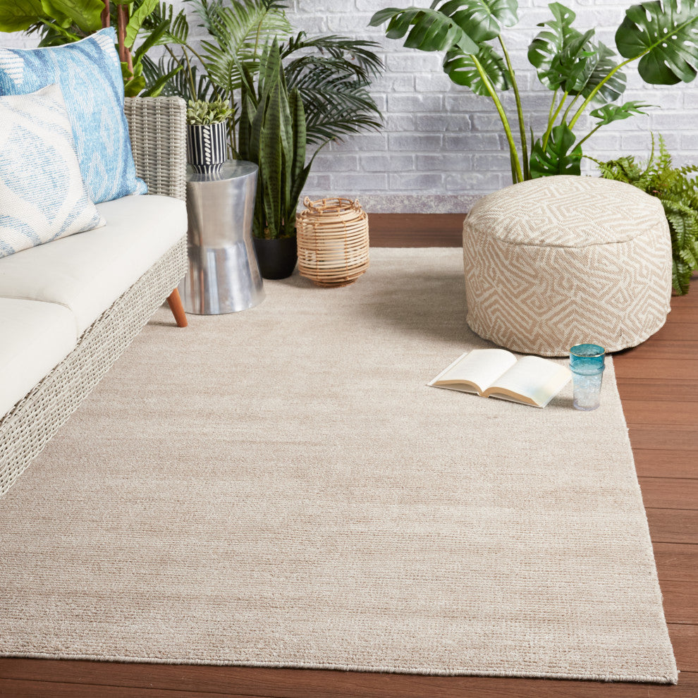 Jaipur Living Limon Indoor/ Outdoor Solid Area Rug, Light Taupe, 3'x10'