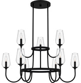 Viscount Nine Light Chandelier in Matte Black