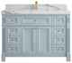 Paris 48" Single Sink Bathroom Vanity, Blue Heather 2" Calacatta Gold