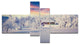Snowfall Covering Trees and Houses, Landscape Canvas Print, 60"x32", 4 panels