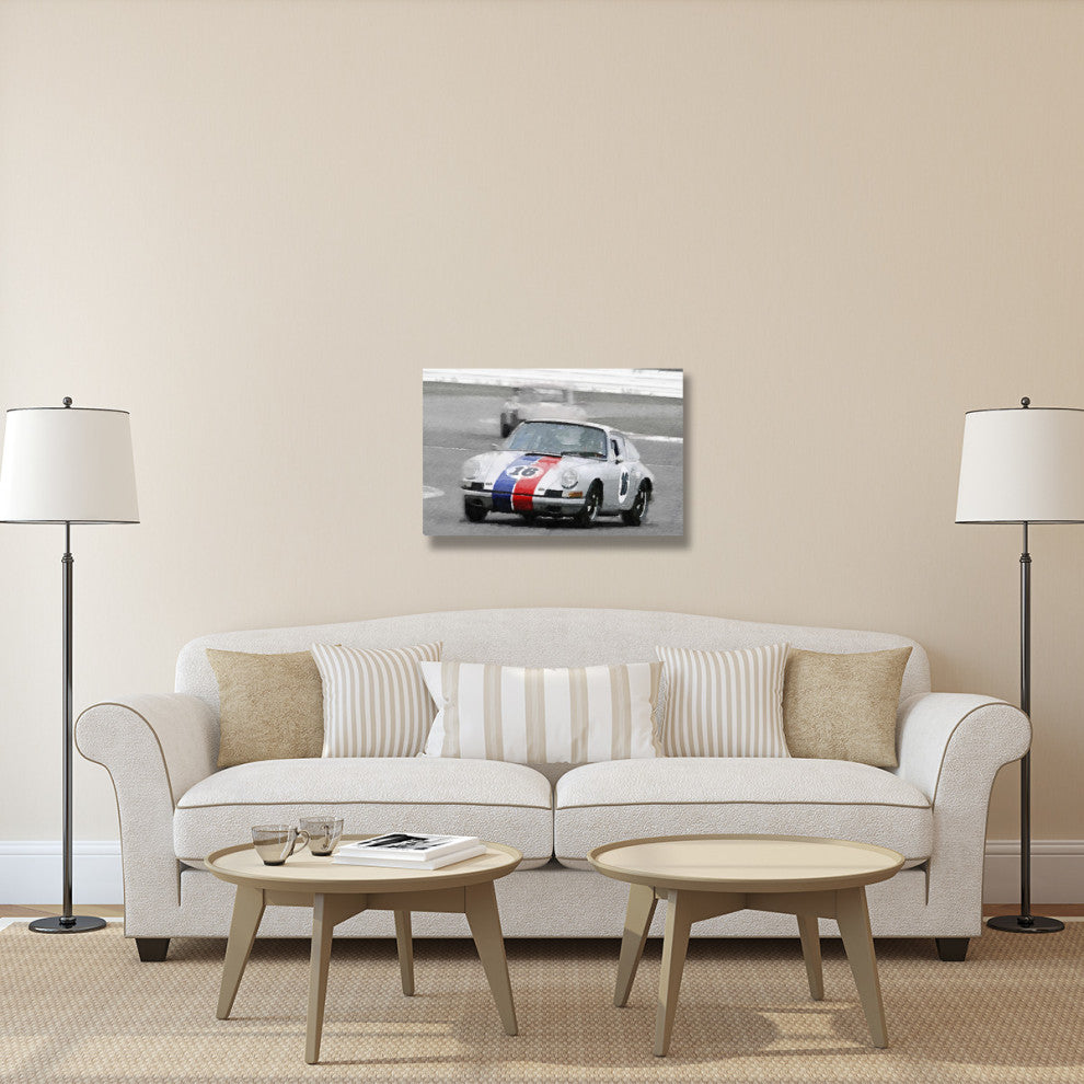 "Porsche 911 Race in Monterey Watercolor" Fine Art Print