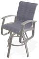 Belle Isle Sling Bar Height Outdoor Swivel Armchair, Brooks/Warm Gray