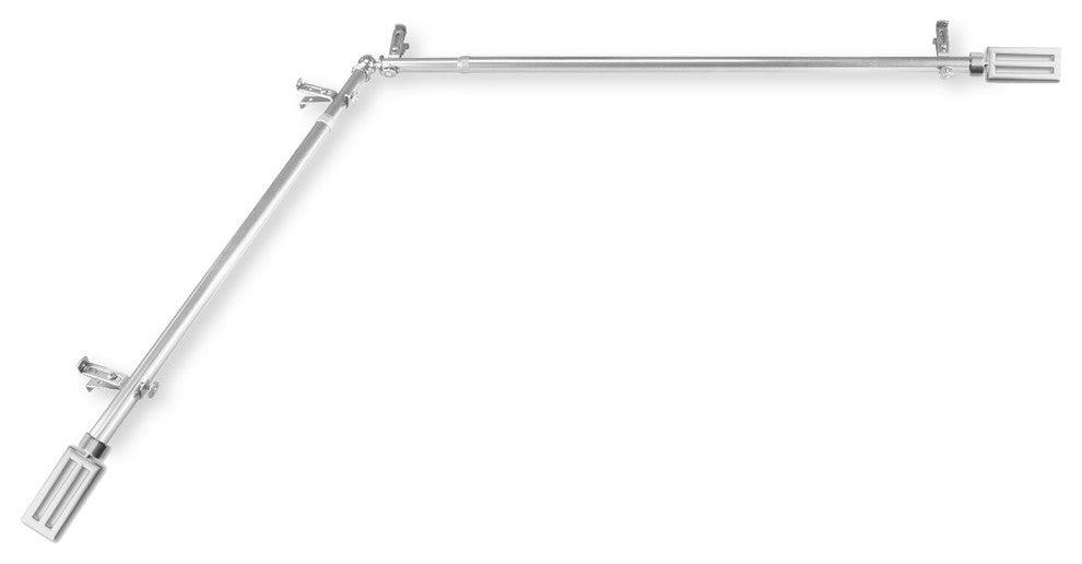 Mabel 13/16 inch Corner Window Curtain Rod, Satin Nickel, 66-120"