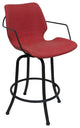 Swivel Metal Counter 26" 30" or 34" Bar Stool - Asheville, Red - Black, 30"
