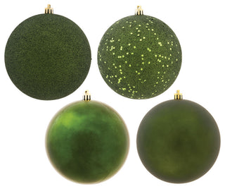 Vickerman 2.4" Moss Green 4-Finish Ball Ornament Assortment, 60 per Box