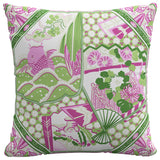 Red from Scalamandre 20" Decorative Pillow, Koi Fish Pink Multi