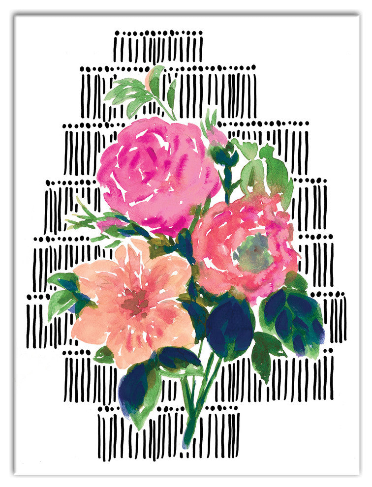 Watercolor Wild Flower Boquet 12x16 Canvas Wall Art