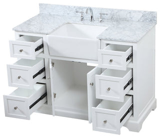 Home Living 22" Farmhouse White-Light Bathroom Vanity