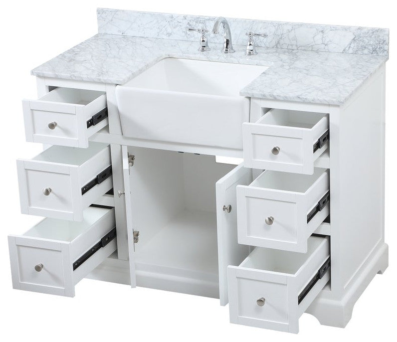 Home Living 22" Farmhouse White-Light Bathroom Vanity