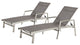 GDF Studio Outdoor Mesh and Aluminum Chaise Lounge, Gray, Set of 2