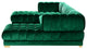 Gwen Biscuit Tufted Velvet Upholstered 3 Piece Sectional, Green