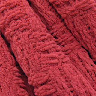 Cable Knitted Throw Blanket, Red, 60" X 80"