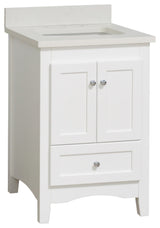 Abbey 24" Bathroom Vanity, White, Quartz